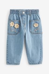PANTOLON 5-8832 - DENİM ÇİÇEKLİ
